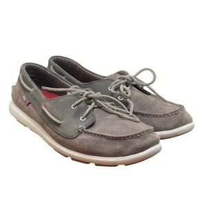Helly Hansen Danforth Boat Shoes Men's Size 8 Charcoal Grey Suede